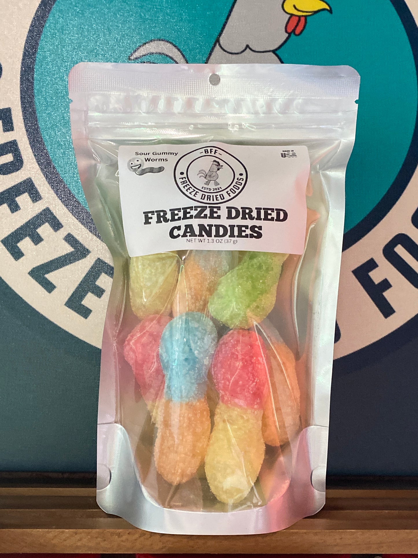 Sour Gummy Worms- Freeze Dried